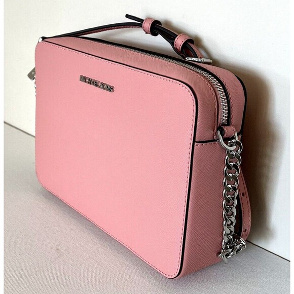 New Michael Kors Jet Set Item Large Zip Chain Crossbody Primrose - Picture 2 of 5